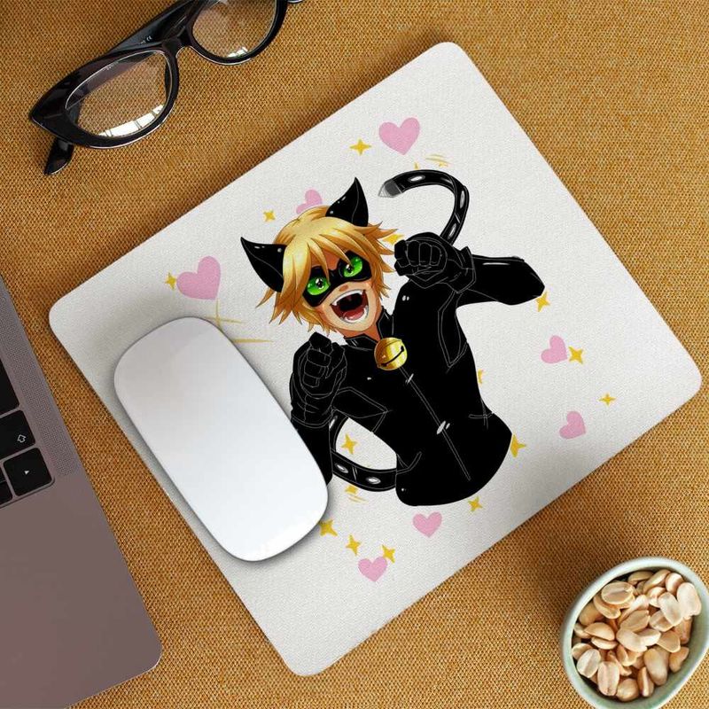 PC, gaming si accesorii - Periferice PC - Mousepad - Mousepad Adrian Agreste Miraculos Adrien Motanul Negru Noir CoolTrend, 21x19cm - Infinity.ro