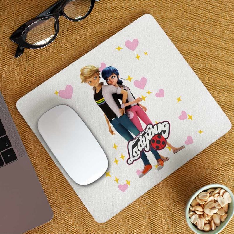 PC, gaming si accesorii - Periferice PC - Mousepad - Mousepad Miraculous Marinette Adrien Agreste Miraculos CoolTrend, 21x19cm - Infinity.ro
