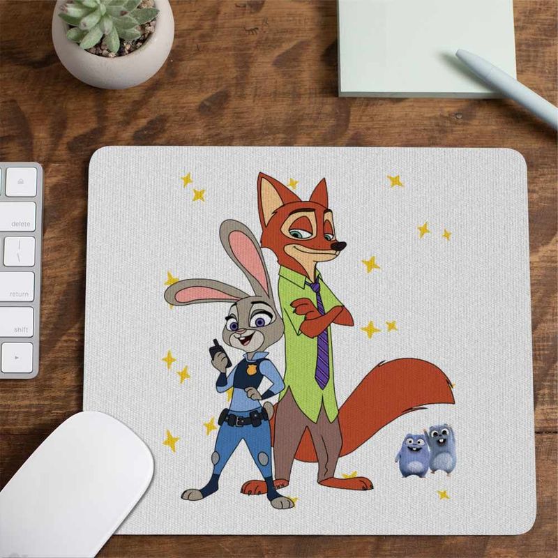 PC, gaming si accesorii - Periferice PC - Mousepad - Mousepad Zootopia Nick Judy Parteneri CoolTrend, 21x19cm - Infinity.ro