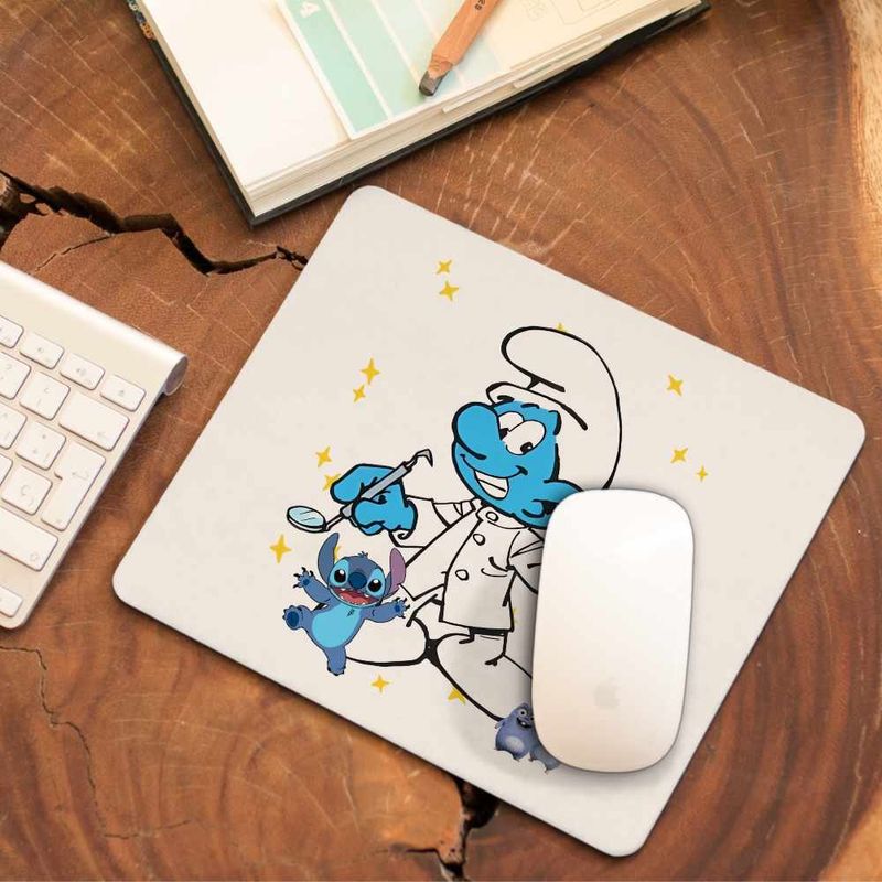 PC, gaming si accesorii - Periferice PC - Mousepad - Mousepad Strumfii Dentistul Stomatolog CoolTrend, 21x19cm - Infinity.ro