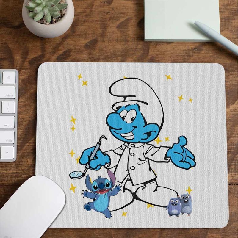 PC, gaming si accesorii - Periferice PC - Mousepad - Mousepad Strumfii Dentistul Stomatolog CoolTrend, 21x19cm - Infinity.ro