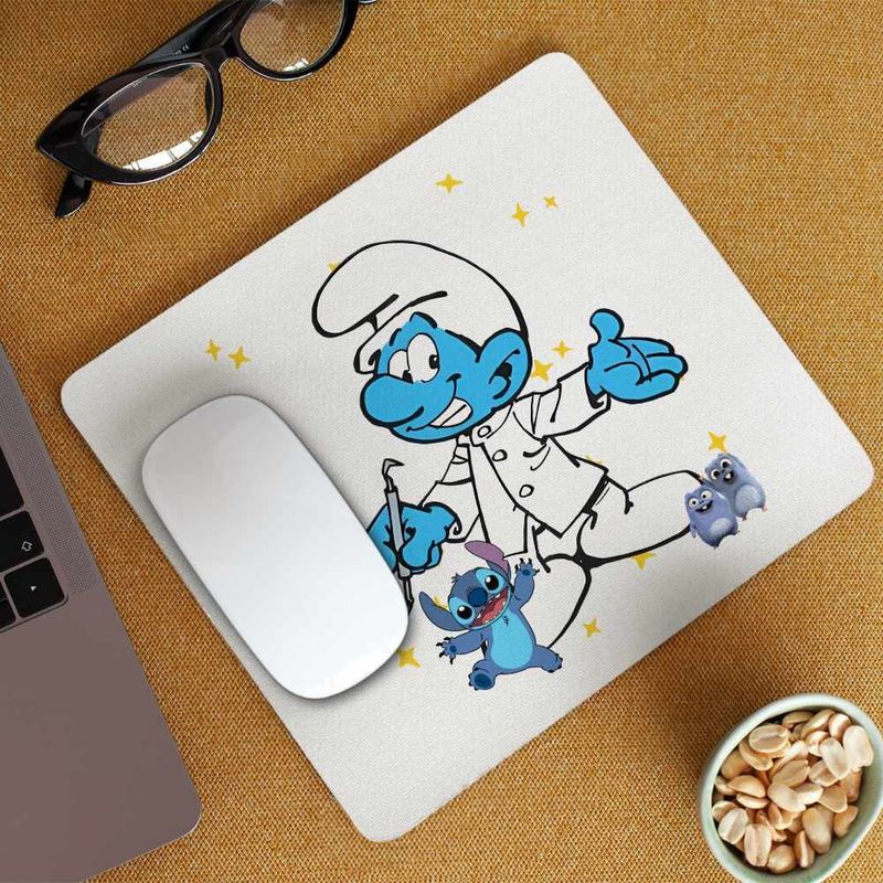 PC, gaming si accesorii - Periferice PC - Mousepad - Mousepad Strumfii Dentistul Stomatolog CoolTrend, 21x19cm - Infinity.ro
