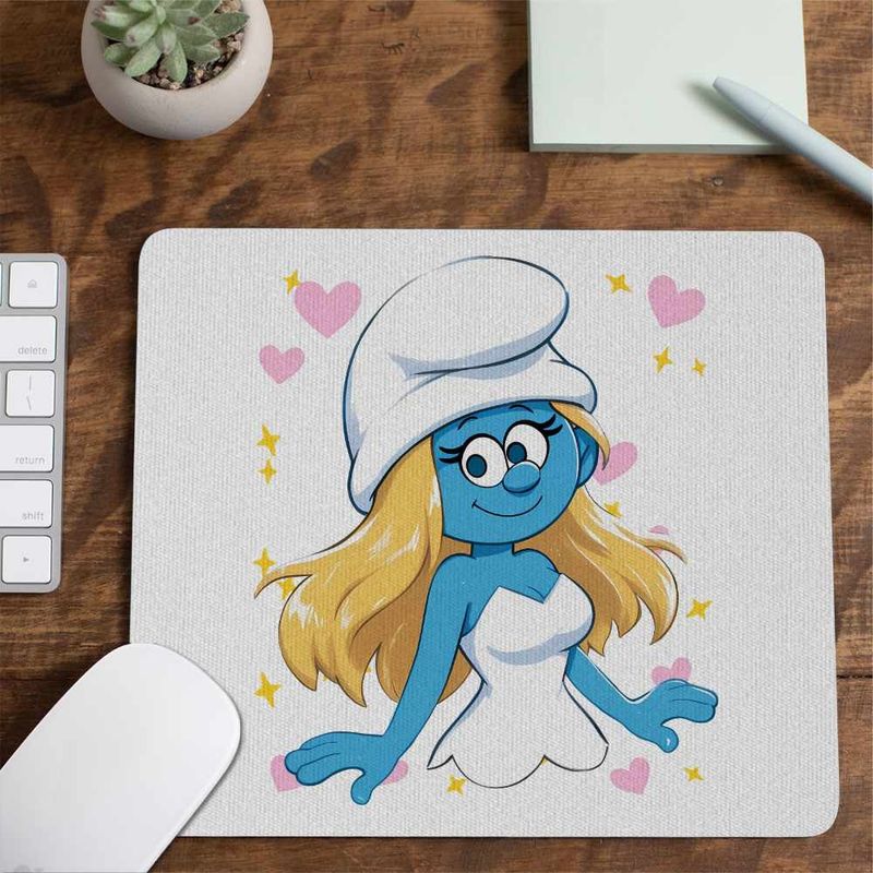 PC, gaming si accesorii - Periferice PC - Mousepad - Mousepad Strumfita Strumfii Smurfette CoolTrend, 21x19cm - Infinity.ro