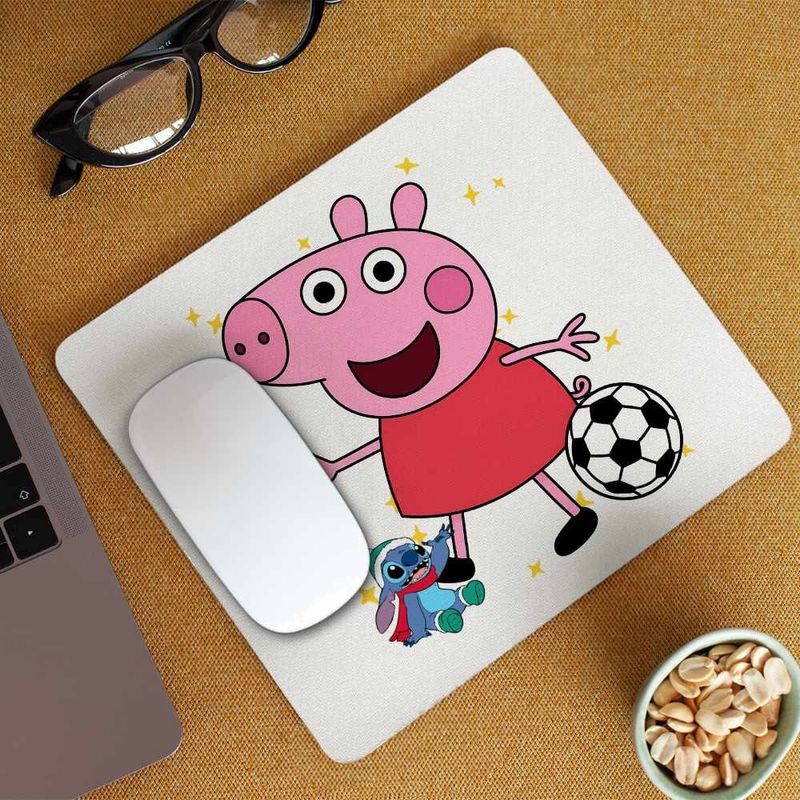 PC, gaming si accesorii - Periferice PC - Mousepad - Mousepad Purcelusa Peppa Fotbal CoolTrend, 21x19cm - Infinity.ro