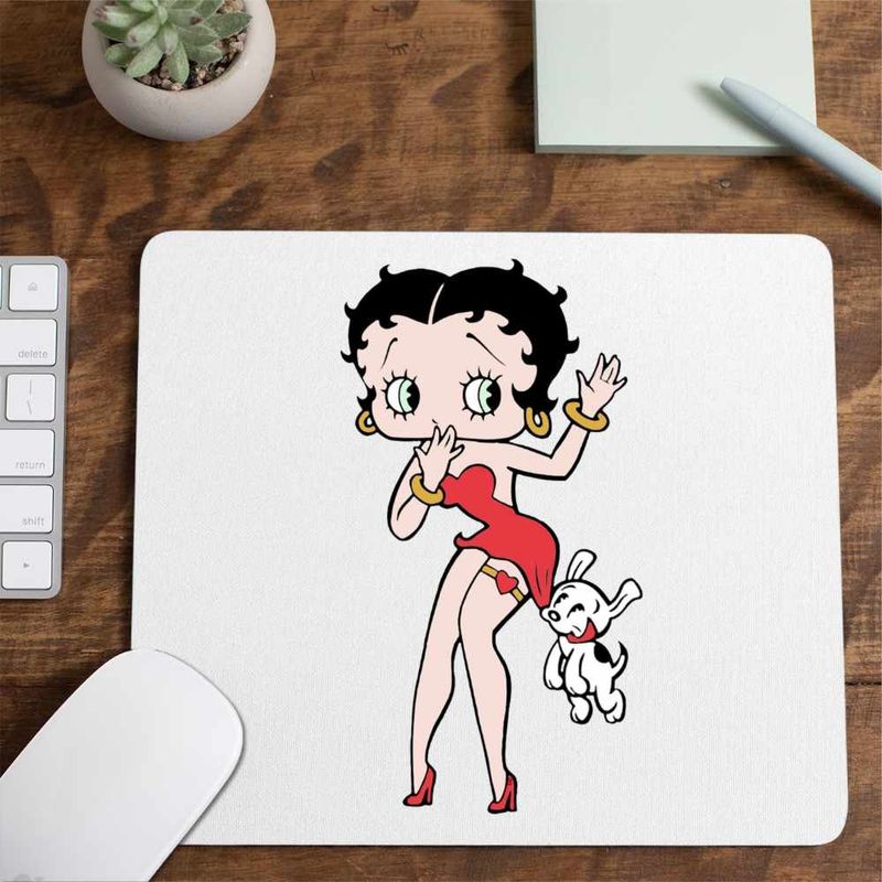 PC, gaming si accesorii - Periferice PC - Mousepad - Mousepad Betty Boop Catel Pudel Valentines Day, CoolTrend, 21x19cm - Infinity.ro
