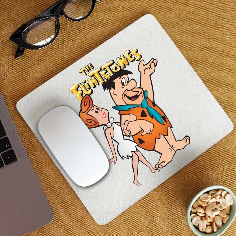PC, gaming si accesorii - Periferice PC - Mousepad - Mousepad Familia Flintstone Fred Wilma Plimbare Valentines Dragobete, CoolTrend, 21x19cm - Infinity.ro