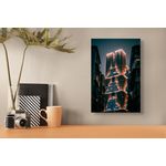 Casa si Gradina - Decoratiuni - Tablouri - Tablou Canvas, "Skyscraper enigmatic luminat noaptea", 26 x 39 cm - Infinity.ro