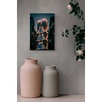 Casa si Gradina - Decoratiuni - Tablouri - Tablou Canvas, "Skyscraper enigmatic luminat noaptea", 26 x 39 cm - Infinity.ro