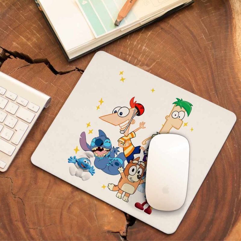 PC, gaming si accesorii - Periferice PC - Mousepad - Mousepad Phineas Ferb Stitch Bluey Bingo Blue CoolTrend, 21x19cm - Infinity.ro