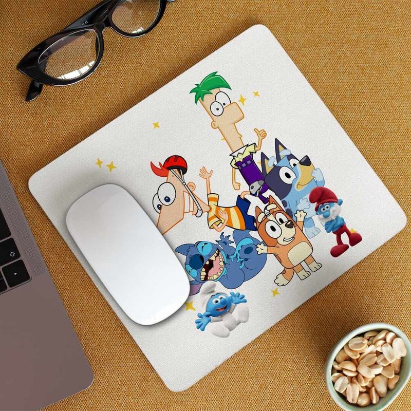 PC, gaming si accesorii - Periferice PC - Mousepad - Mousepad Phineas Ferb Stitch Bluey Bingo Blue CoolTrend, 21x19cm - Infinity.ro
