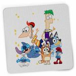 PC, gaming si accesorii - Periferice PC - Mousepad - Mousepad Phineas Ferb Stitch Bluey Bingo Blue CoolTrend, 21x19cm - Infinity.ro