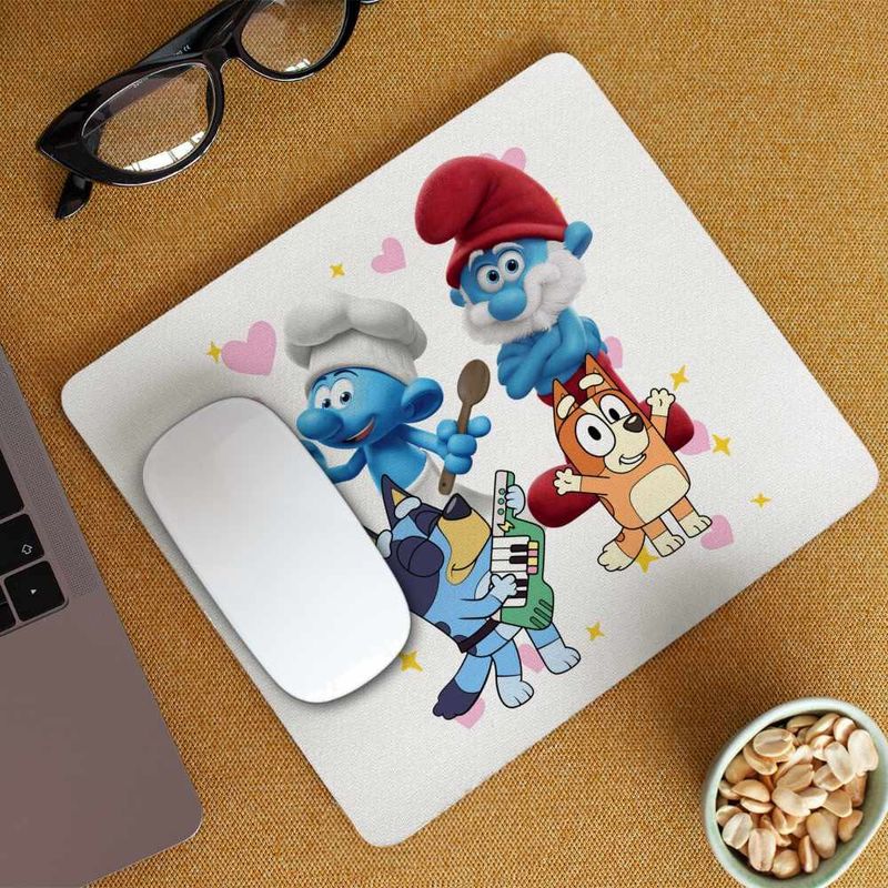 PC, gaming si accesorii - Periferice PC - Mousepad - Mousepad Strumfii Bluey Bingo Papa Strumf Bucatarul CoolTrend, 21x19cm - Infinity.ro