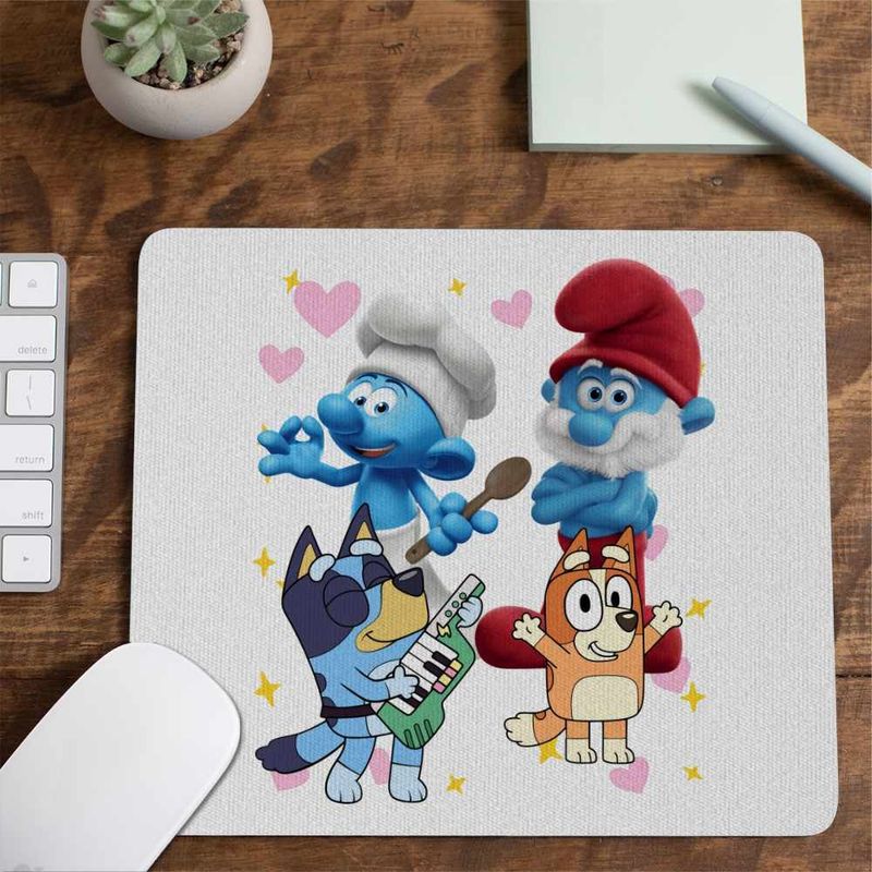 PC, gaming si accesorii - Periferice PC - Mousepad - Mousepad Strumfii Bluey Bingo Papa Strumf Bucatarul CoolTrend, 21x19cm - Infinity.ro