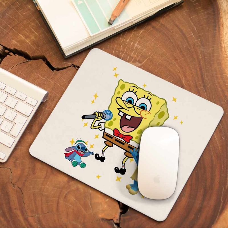 PC, gaming si accesorii - Periferice PC - Mousepad - Mousepad Sponge Bob Canta Microfon Desen Animat SpongeBob CoolTrend, 21x19cm - Infinity.ro