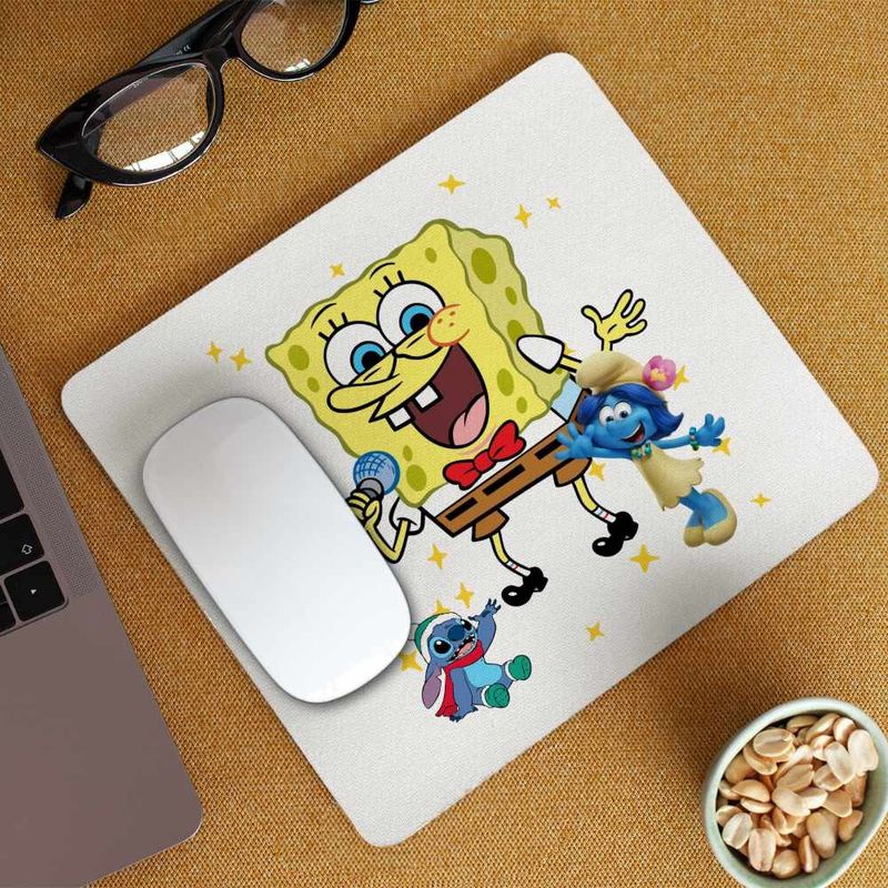 PC, gaming si accesorii - Periferice PC - Mousepad - Mousepad Sponge Bob Canta Microfon Desen Animat SpongeBob CoolTrend, 21x19cm - Infinity.ro