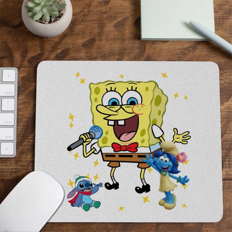 PC, gaming si accesorii - Periferice PC - Mousepad - Mousepad Sponge Bob Canta Microfon Desen Animat SpongeBob CoolTrend, 21x19cm - Infinity.ro