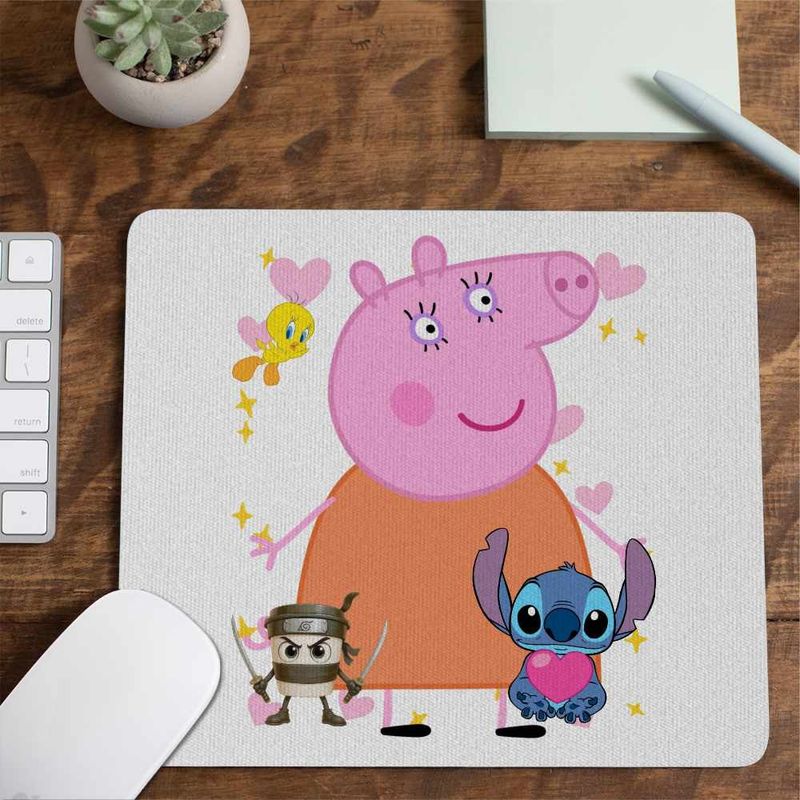 PC, gaming si accesorii - Periferice PC - Mousepad - Mousepad Mama Purcelusa Peppa Pig CoolTrend, 21x19cm - Infinity.ro
