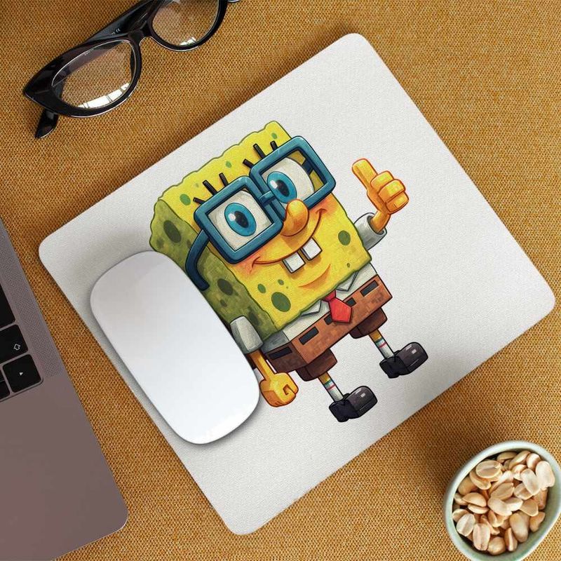 PC, gaming si accesorii - Periferice PC - Mousepad - Mousepad Minecraft SpongeBob Nerd Sponge Bob Pantaloni Patrati CoolTrend, 21x19cm - Infinity.ro
