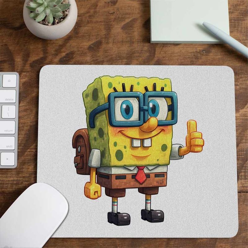 PC, gaming si accesorii - Periferice PC - Mousepad - Mousepad Minecraft SpongeBob Nerd Sponge Bob Pantaloni Patrati CoolTrend, 21x19cm - Infinity.ro