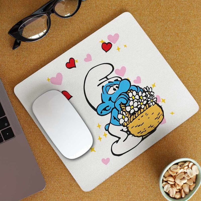 PC, gaming si accesorii - Periferice PC - Mousepad - Mousepad Strumfii Indragostit Dragobete Valentine Day CoolTrend, 21x19cm - Infinity.ro