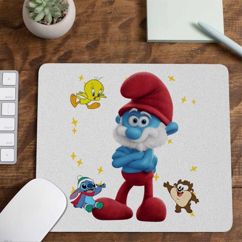 PC, gaming si accesorii - Periferice PC - Mousepad - Mousepad Strumfii Papa Strumf Strunf CoolTrend, 21x19cm - Infinity.ro
