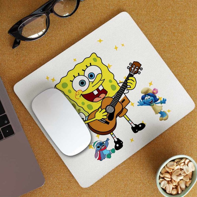 PC, gaming si accesorii - Periferice PC - Mousepad - Mousepad SpongeBob Desene Animate Chitara CoolTrend, 21x19cm - Infinity.ro