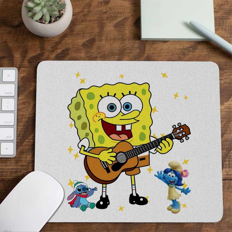 PC, gaming si accesorii - Periferice PC - Mousepad - Mousepad SpongeBob Desene Animate Chitara CoolTrend, 21x19cm - Infinity.ro