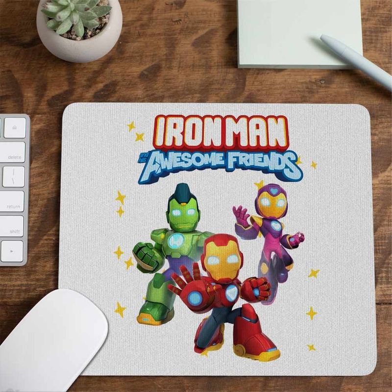 PC, gaming si accesorii - Periferice PC - Mousepad - Mousepad Iron Man Awesome Friends CoolTrend, 21x19cm - Infinity.ro