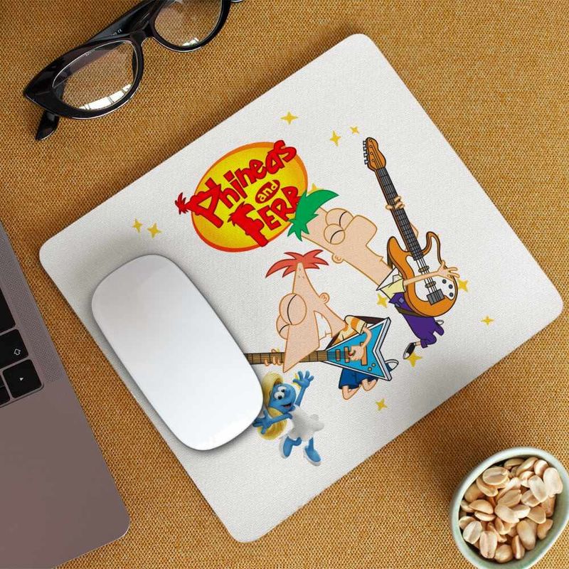 PC, gaming si accesorii - Periferice PC - Mousepad - Mousepad Phineas and Ferb Chitara Trupa CoolTrend, 21x19cm - Infinity.ro