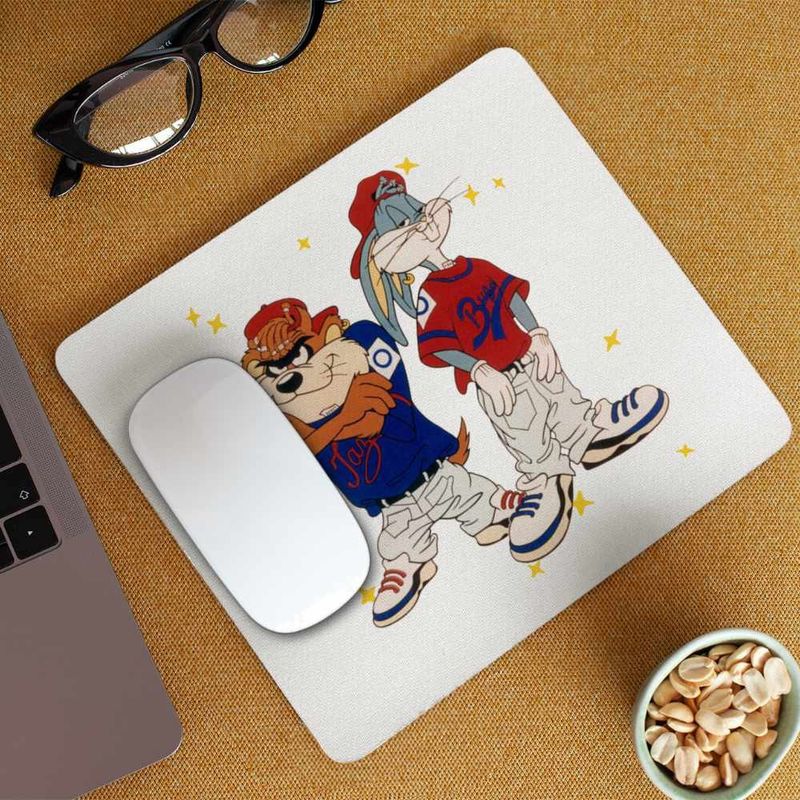 PC, gaming si accesorii - Periferice PC - Mousepad - Mousepad Bugs Bunny Rebel Rapper Hip Hop Taz CoolTrend, 21x19cm - Infinity.ro