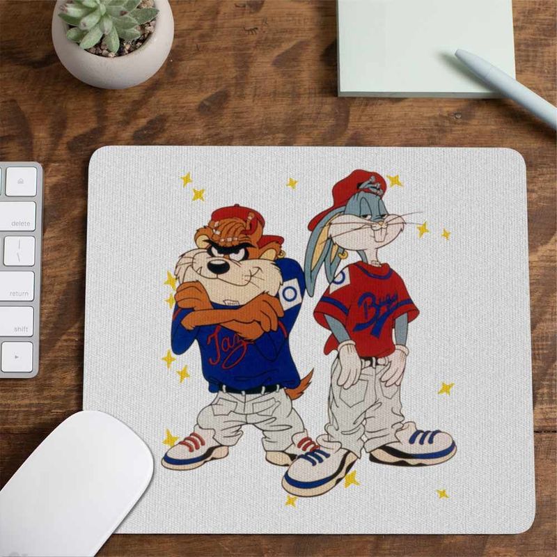 PC, gaming si accesorii - Periferice PC - Mousepad - Mousepad Bugs Bunny Rebel Rapper Hip Hop Taz CoolTrend, 21x19cm - Infinity.ro