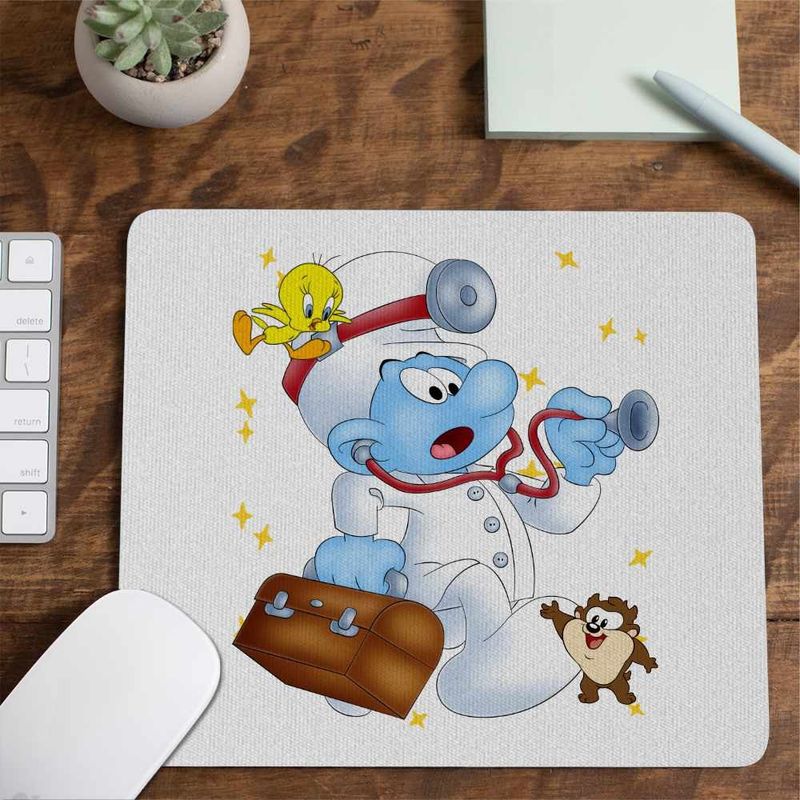 PC, gaming si accesorii - Periferice PC - Mousepad - Mousepad Doctorul Strumfii Urgenta Medic CoolTrend, 21x19cm - Infinity.ro