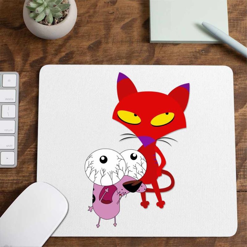 PC, gaming si accesorii - Periferice PC - Mousepad - Mousepad Catel Speriat Curaj Pisica Rosie Malefica, CoolTrend, 21x19cm - Infinity.ro