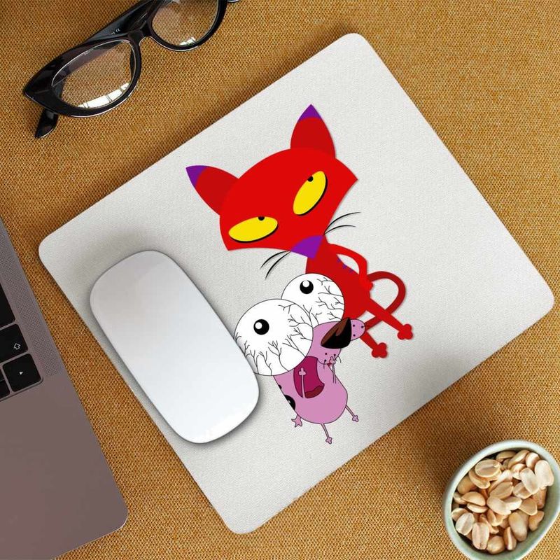 PC, gaming si accesorii - Periferice PC - Mousepad - Mousepad Catel Speriat Curaj Pisica Rosie Malefica, CoolTrend, 21x19cm - Infinity.ro