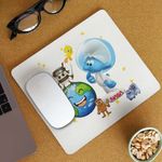 PC, gaming si accesorii - Periferice PC - Mousepad - Mousepad Strumfii Astronautul Spatiu CoolTrend, 21x19cm - Infinity.ro