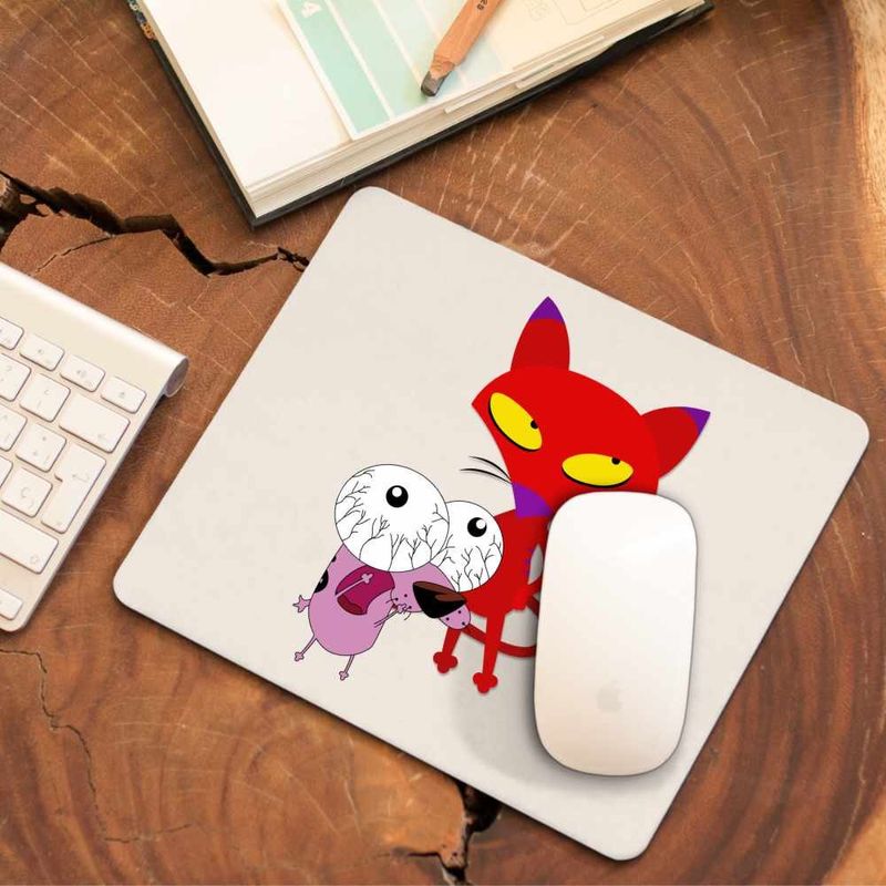PC, gaming si accesorii - Periferice PC - Mousepad - Mousepad Catel Speriat Curaj Pisica Rosie Malefica, CoolTrend, 21x19cm - Infinity.ro