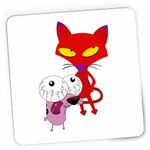 PC, gaming si accesorii - Periferice PC - Mousepad - Mousepad Catel Speriat Curaj Pisica Rosie Malefica, CoolTrend, 21x19cm - Infinity.ro