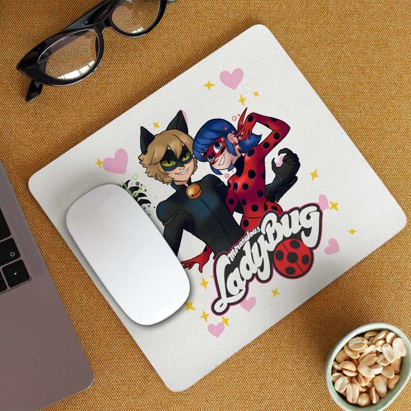 PC, gaming si accesorii - Periferice PC - Mousepad - Mousepad Desene Buburuza Motanul Noir Miraculos CoolTrend, 21x19cm - Infinity.ro