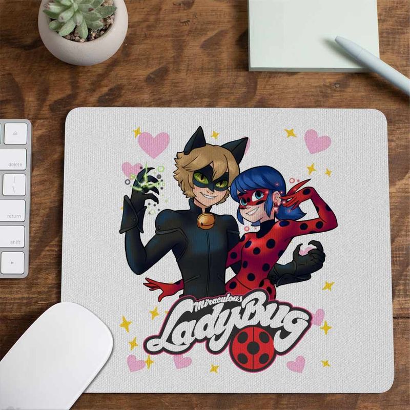 PC, gaming si accesorii - Periferice PC - Mousepad - Mousepad Desene Buburuza Motanul Noir Miraculos CoolTrend, 21x19cm - Infinity.ro