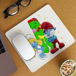 PC, gaming si accesorii - Periferice PC - Mousepad - Mousepad Franklin Strumfii Papa Strumf Strumfita CoolTrend, 21x19cm - Infinity.ro