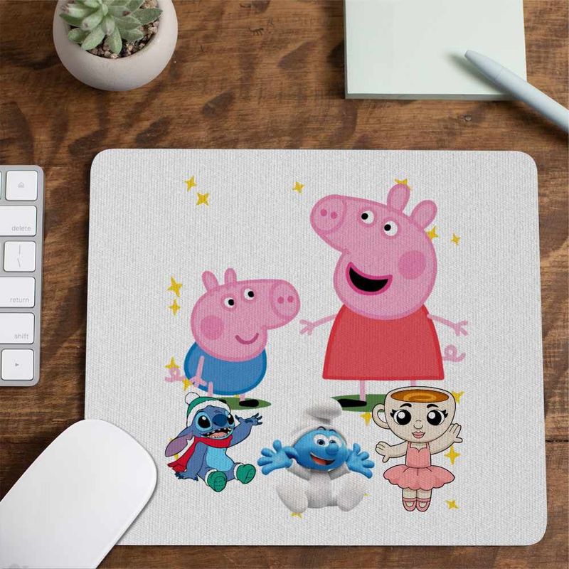 PC, gaming si accesorii - Periferice PC - Mousepad - Mousepad Purcelusa Peppa si George Pepa CoolTrend, 21x19cm - Infinity.ro