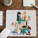 PC, gaming si accesorii - Periferice PC - Mousepad - Mousepad Phinead Ferb Toata Trupa Desen Animat CoolTrend, 21x19cm - Infinity.ro
