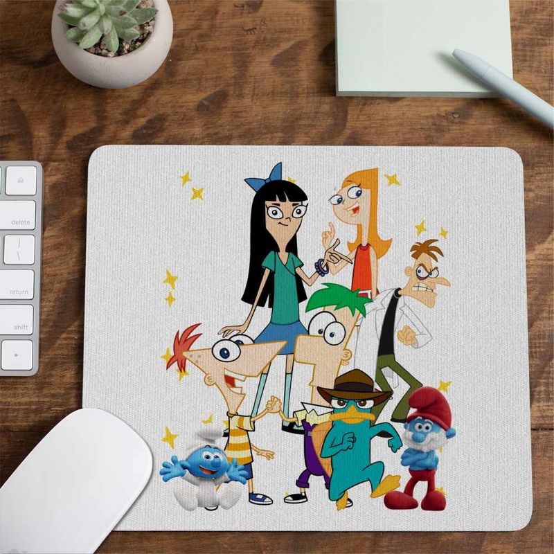 PC, gaming si accesorii - Periferice PC - Mousepad - Mousepad Phinead Ferb Toata Trupa Desen Animat CoolTrend, 21x19cm - Infinity.ro