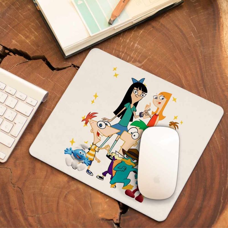 PC, gaming si accesorii - Periferice PC - Mousepad - Mousepad Phinead Ferb Toata Trupa Desen Animat CoolTrend, 21x19cm - Infinity.ro