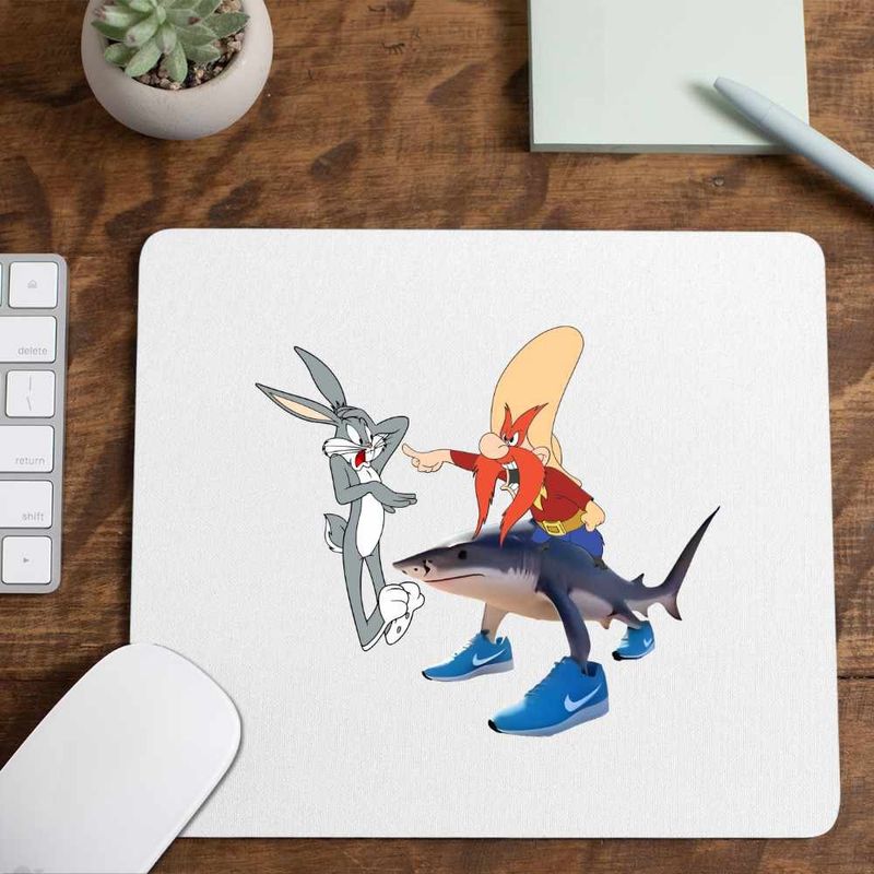 PC, gaming si accesorii - Periferice PC - Mousepad - Mousepad Yosemite Sam Tralalero Tralala Rechin, CoolTrend, 21x19cm - Infinity.ro