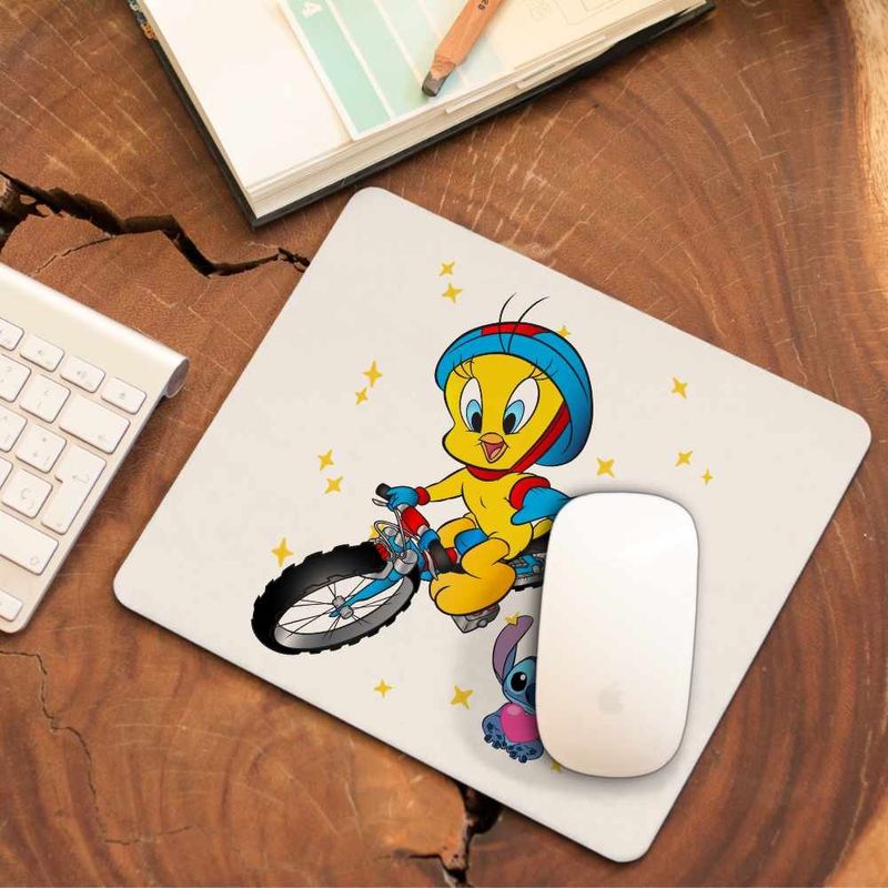 PC, gaming si accesorii - Periferice PC - Mousepad - Mousepad Tweety Bicicleta CoolTrend, 21x19cm - Infinity.ro