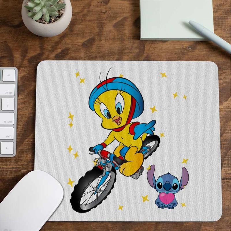 PC, gaming si accesorii - Periferice PC - Mousepad - Mousepad Tweety Bicicleta CoolTrend, 21x19cm - Infinity.ro