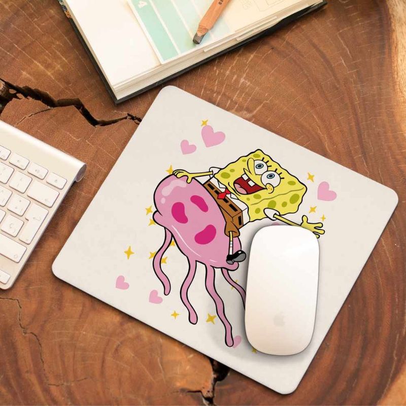 PC, gaming si accesorii - Periferice PC - Mousepad - Mousepad Spongebob Pantaloni Patrati Calare Meduza CoolTrend, 21x19cm - Infinity.ro