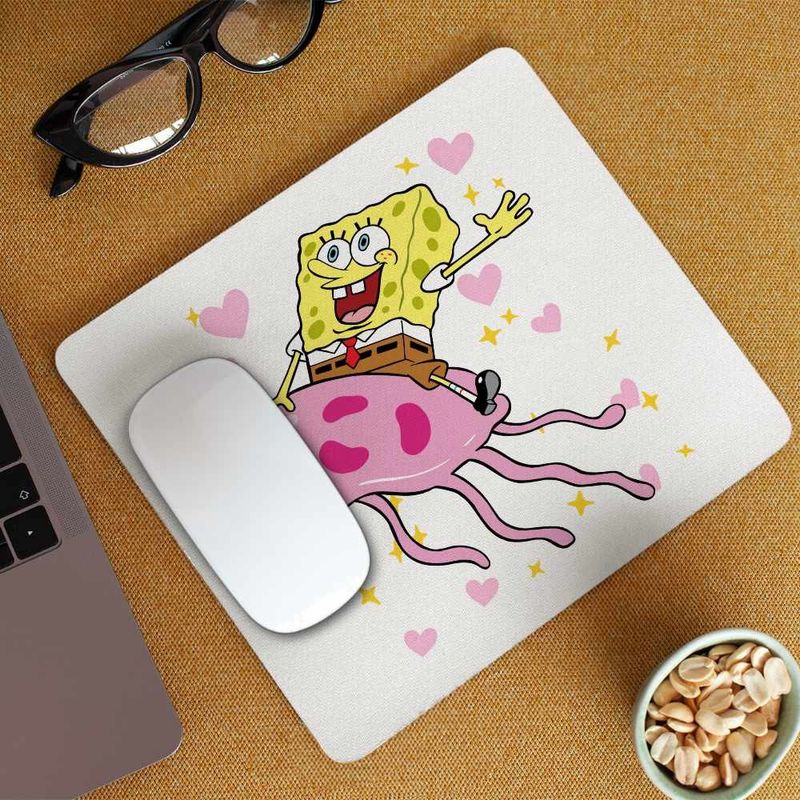 PC, gaming si accesorii - Periferice PC - Mousepad - Mousepad Spongebob Pantaloni Patrati Calare Meduza CoolTrend, 21x19cm - Infinity.ro