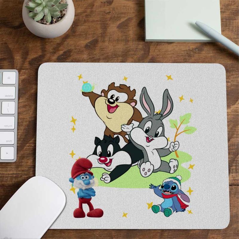 PC, gaming si accesorii - Periferice PC - Mousepad - Mousepad Bugs Bunny Diavol Tasmanian Daffy Duck Bebelusi Taz CoolTrend, 21x19cm - Infinity.ro